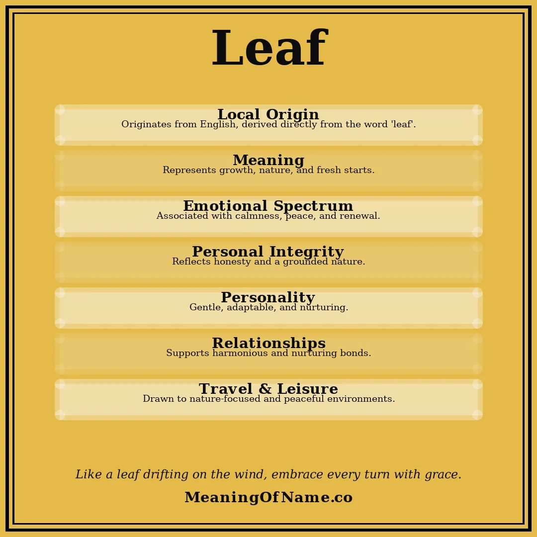 Leaf name meaning poster