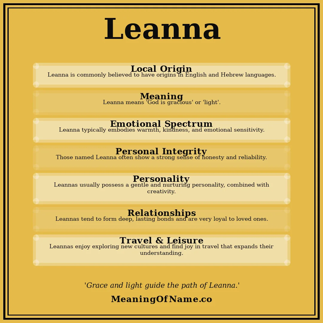 Leanna name meaning poster