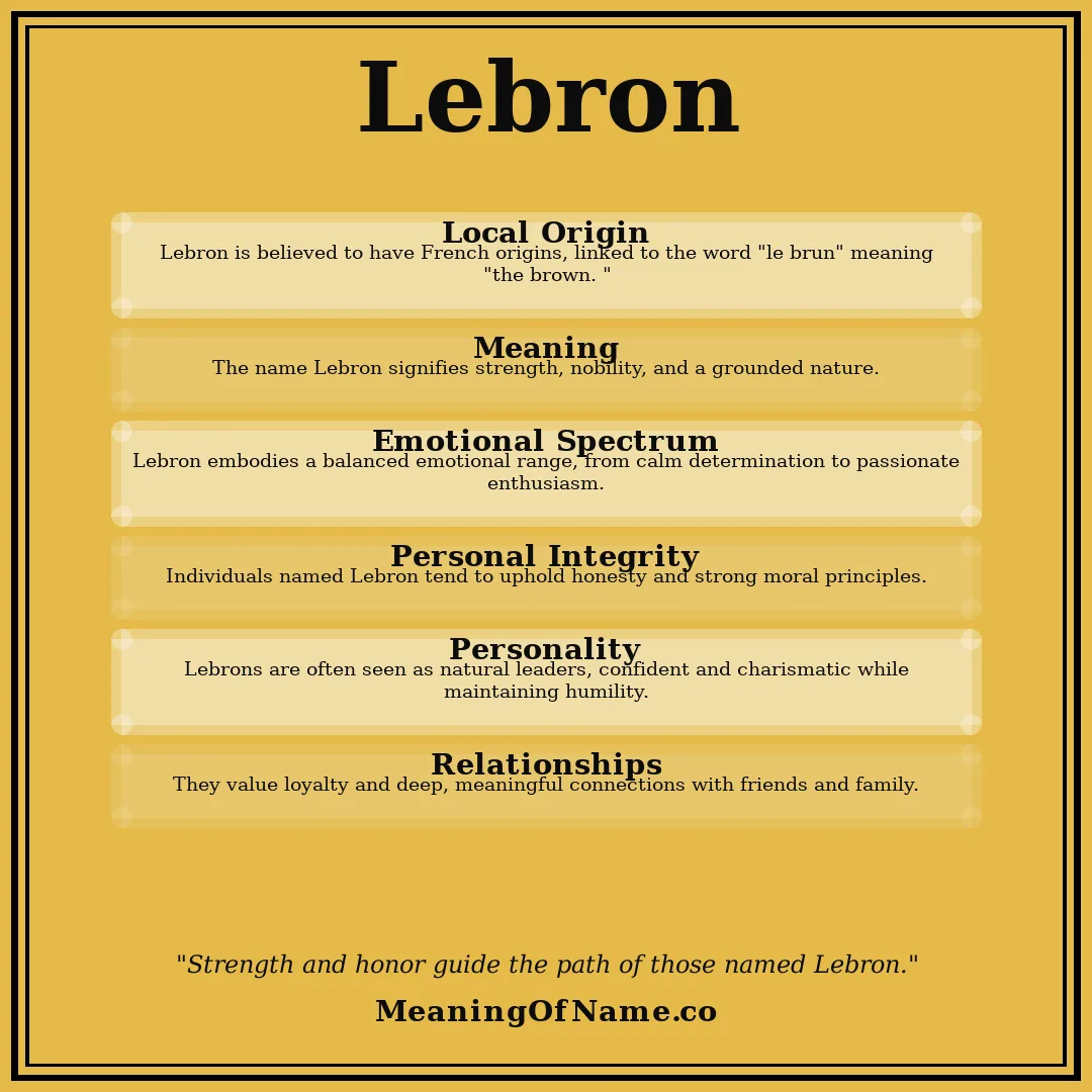 Lebron name meaning poster