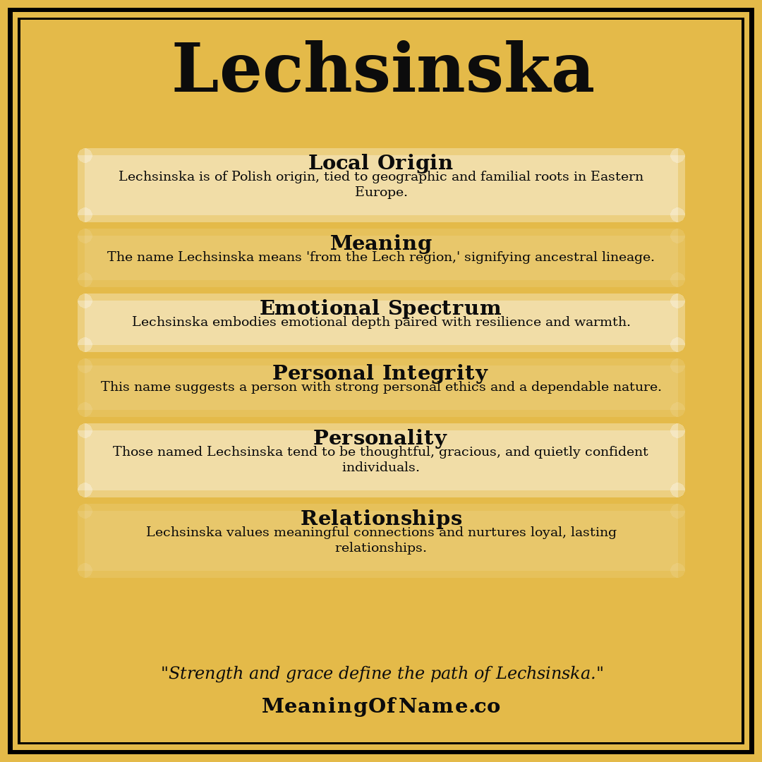 Lechsinska name meaning poster