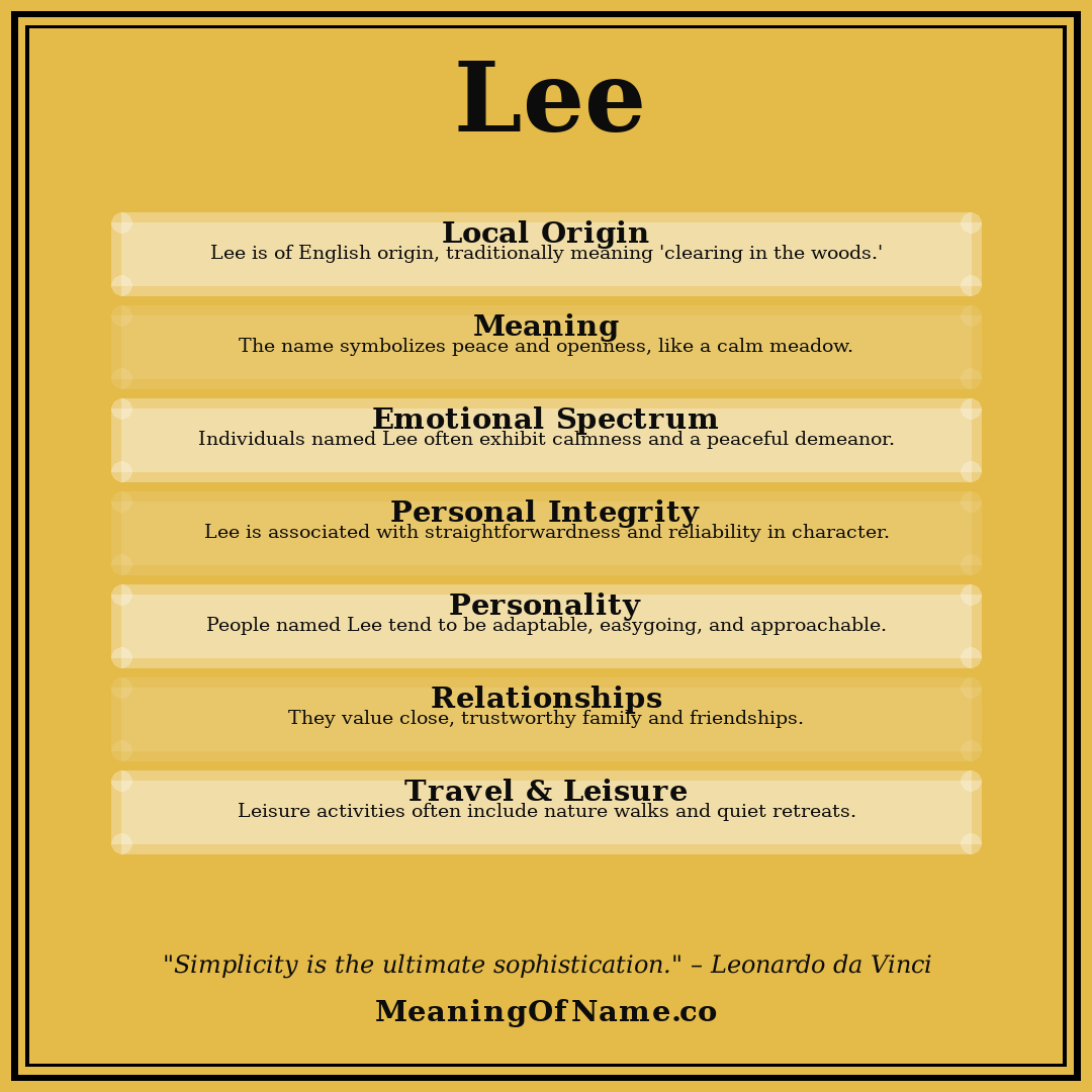 Lee name meaning poster