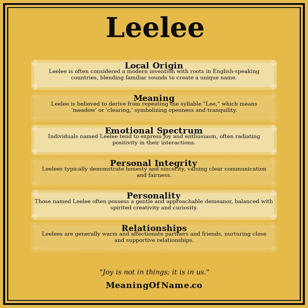 Leelee name meaning poster