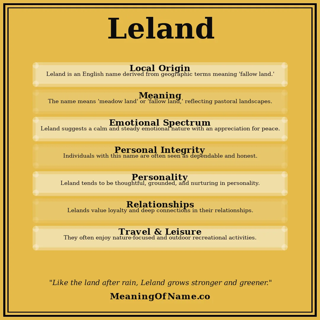 Leland name meaning poster