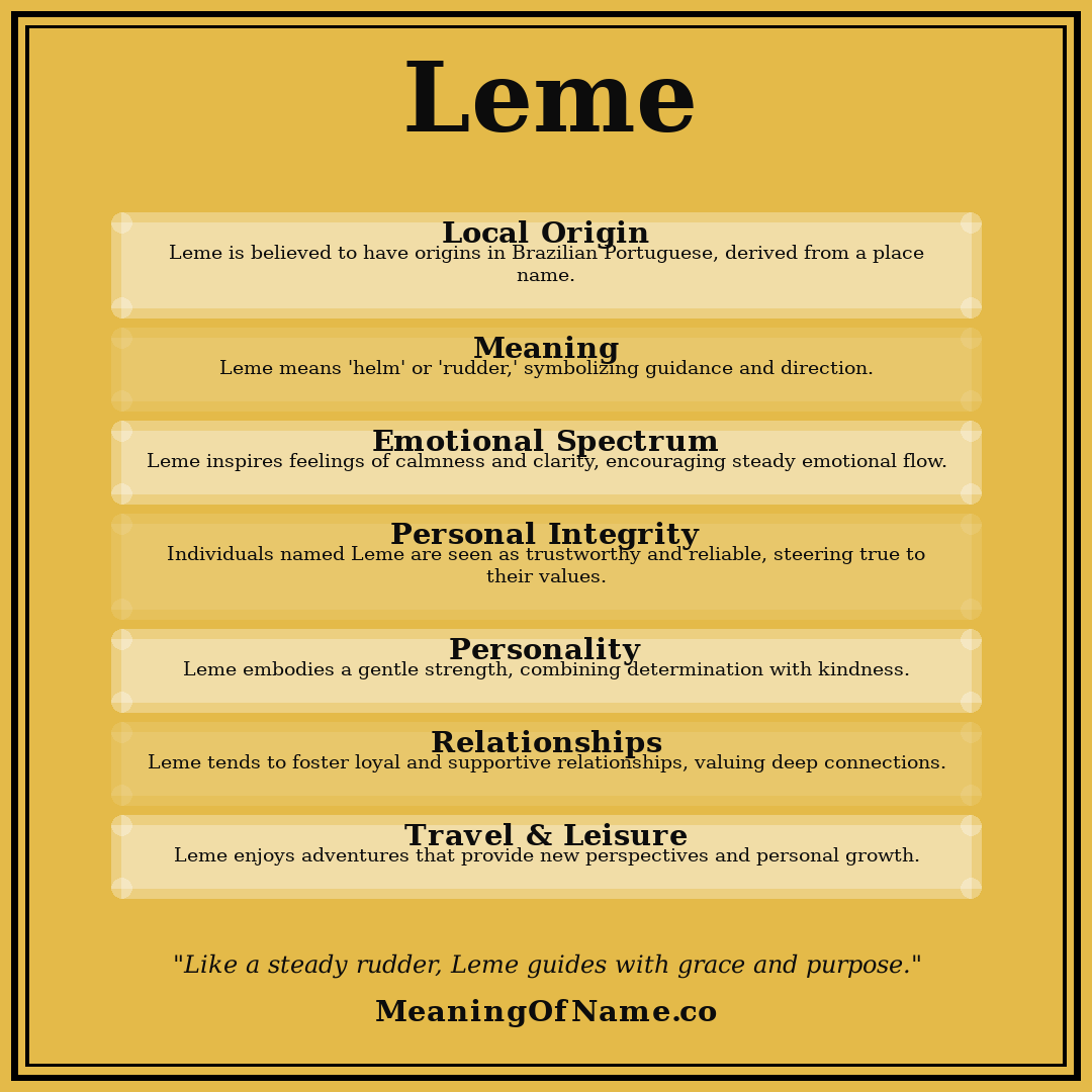 Leme name meaning poster