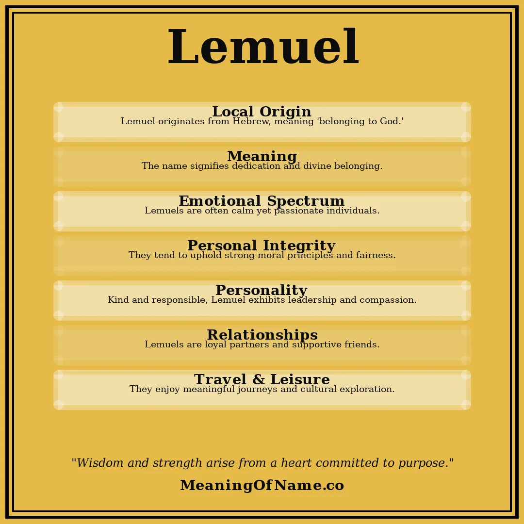Lemuel name meaning poster