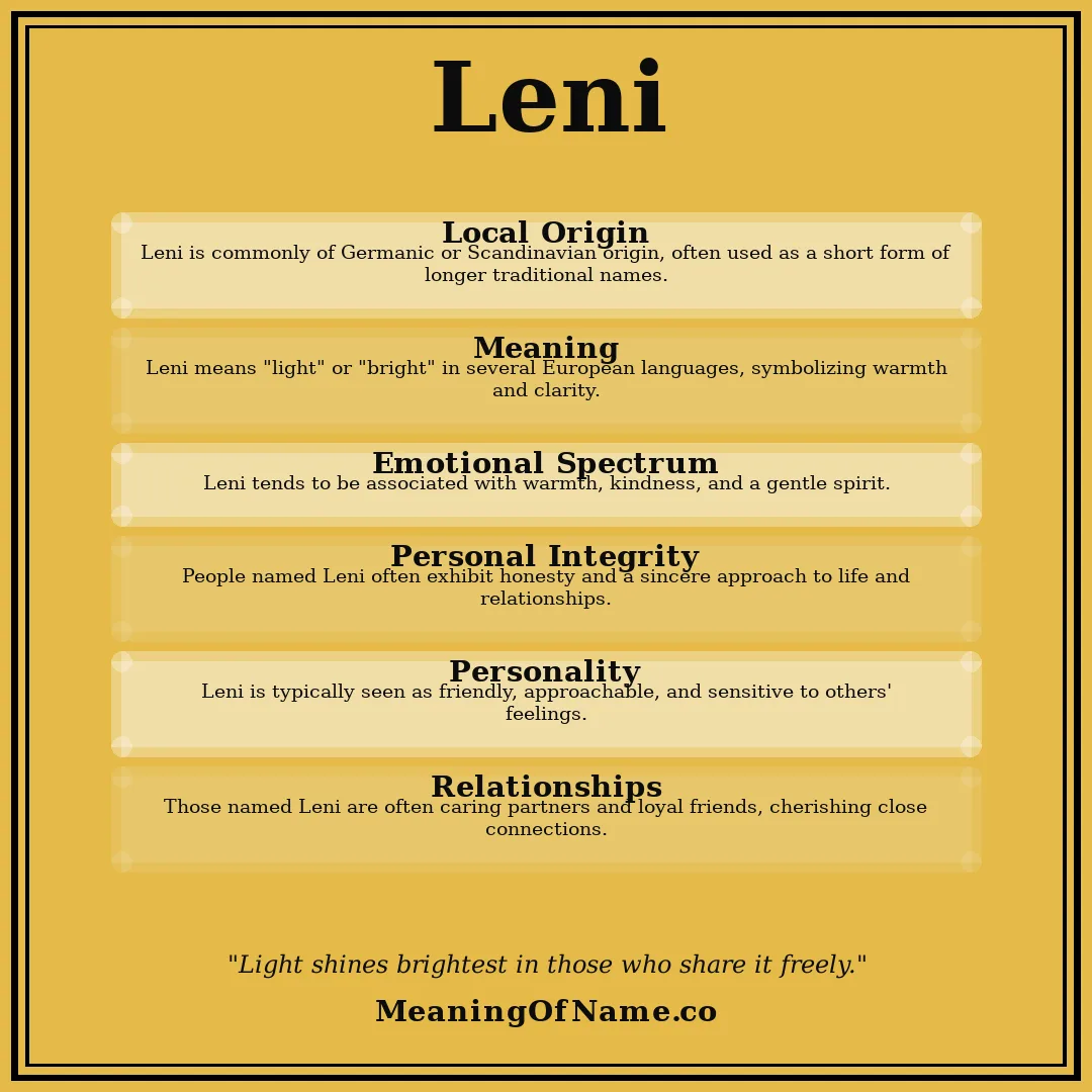 Leni name meaning poster