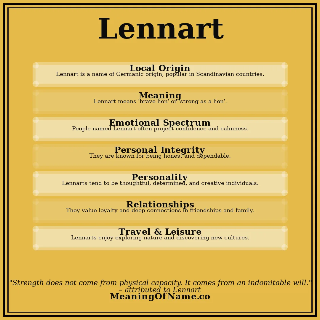 Lennart name meaning poster