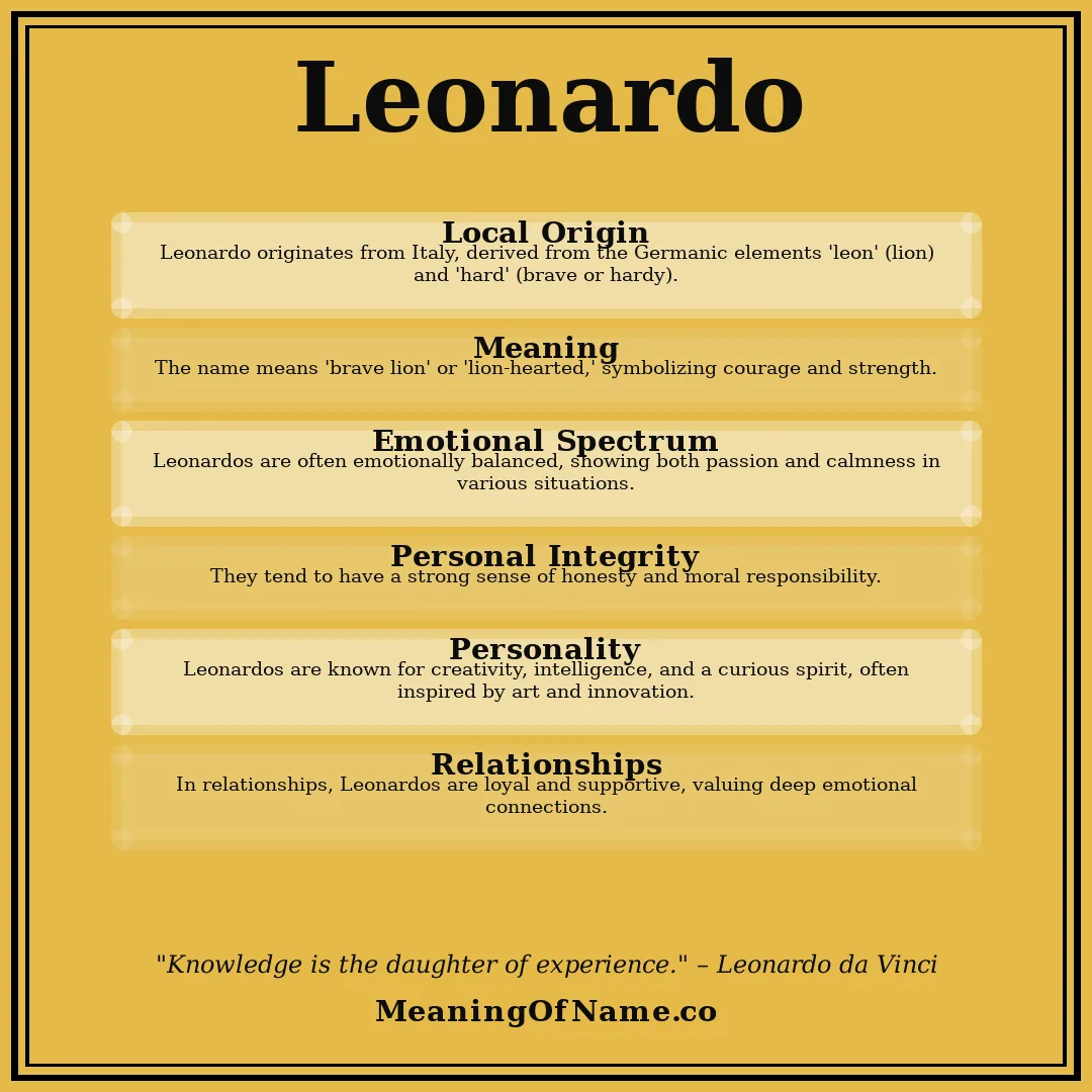 Leonardo name meaning poster