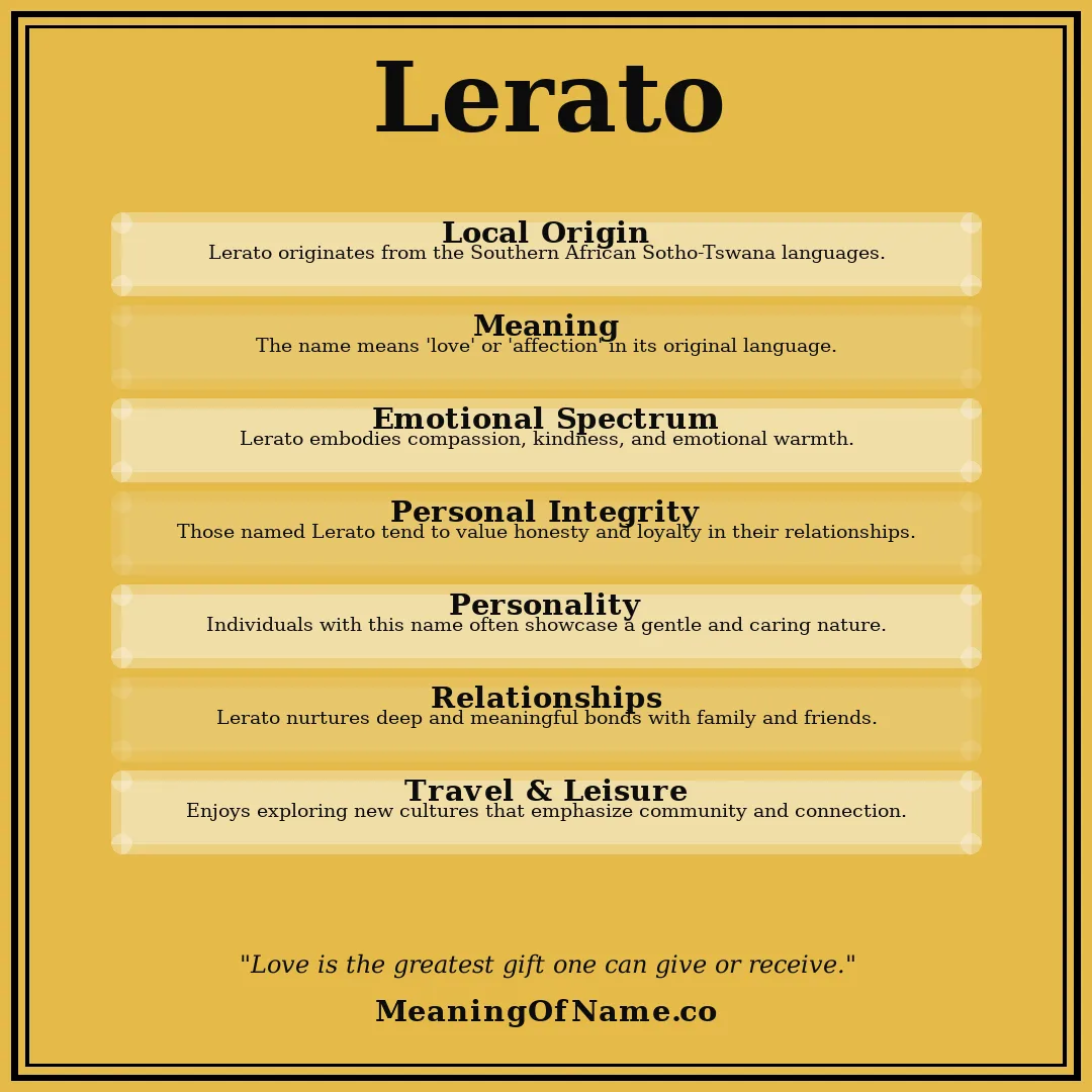 Lerato name meaning poster