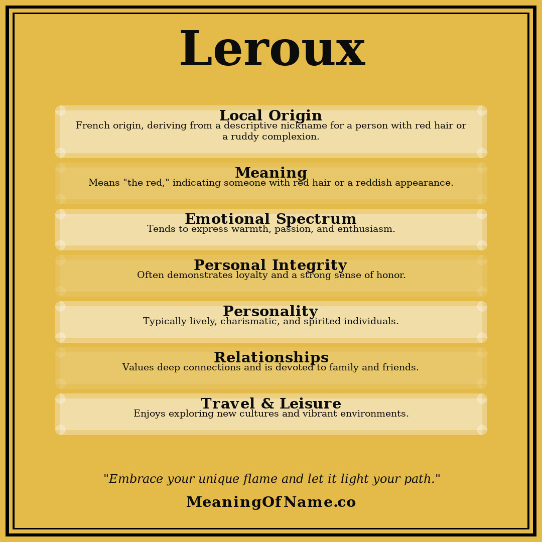 Leroux name meaning poster