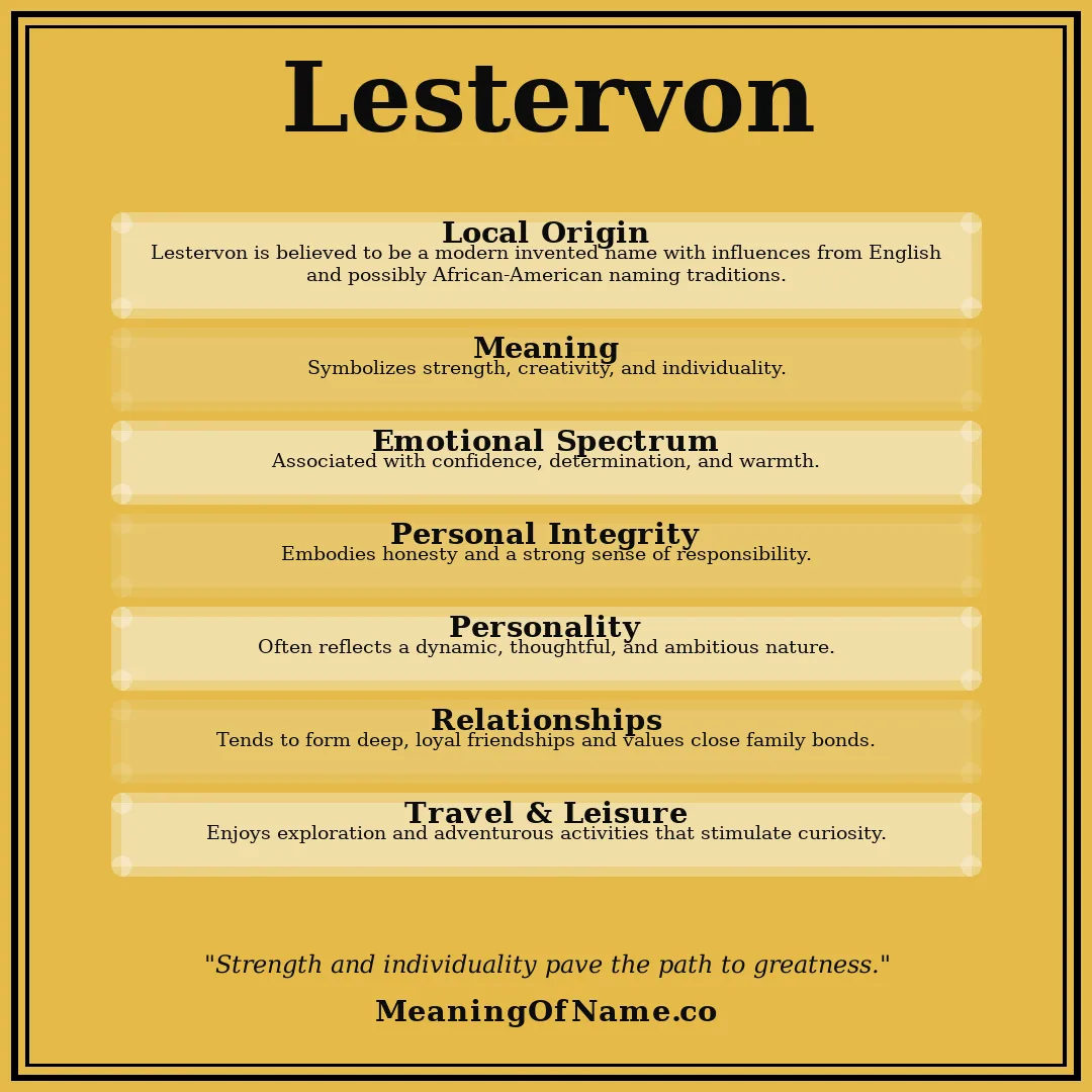 Lestervon name meaning poster