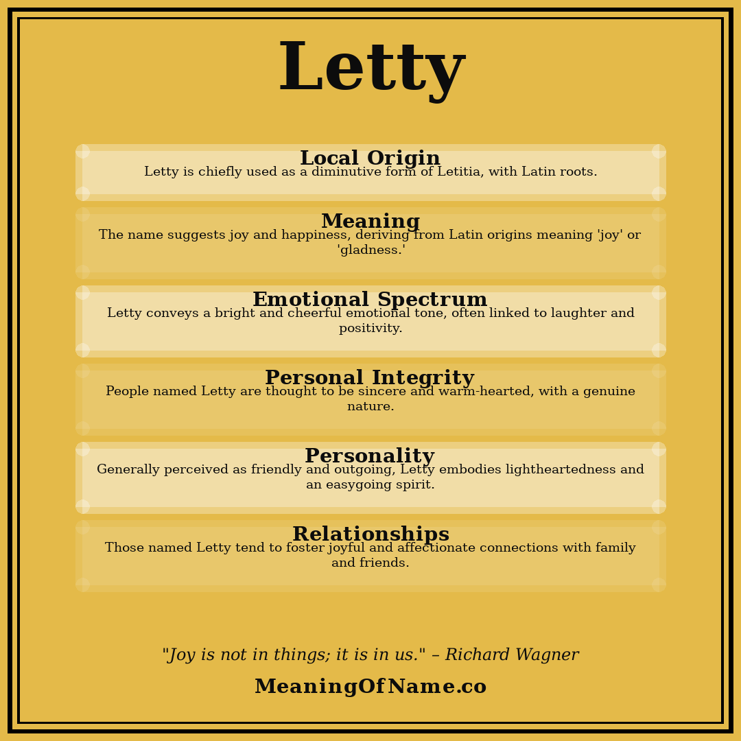 Letty name meaning poster