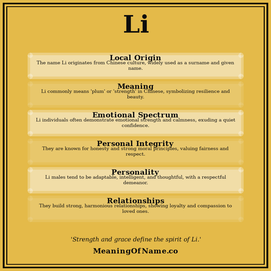 Li name meaning poster