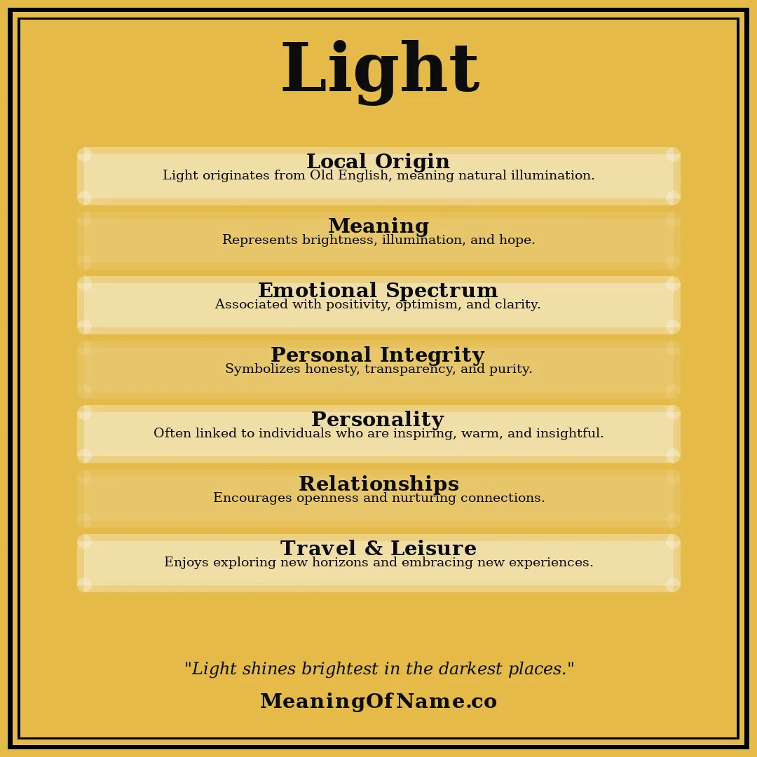 Light name meaning poster