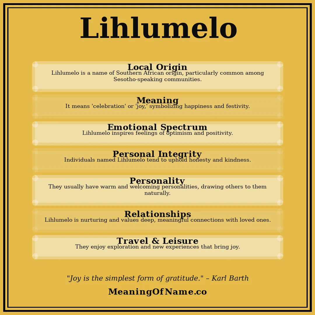 Lihlumelo name meaning poster