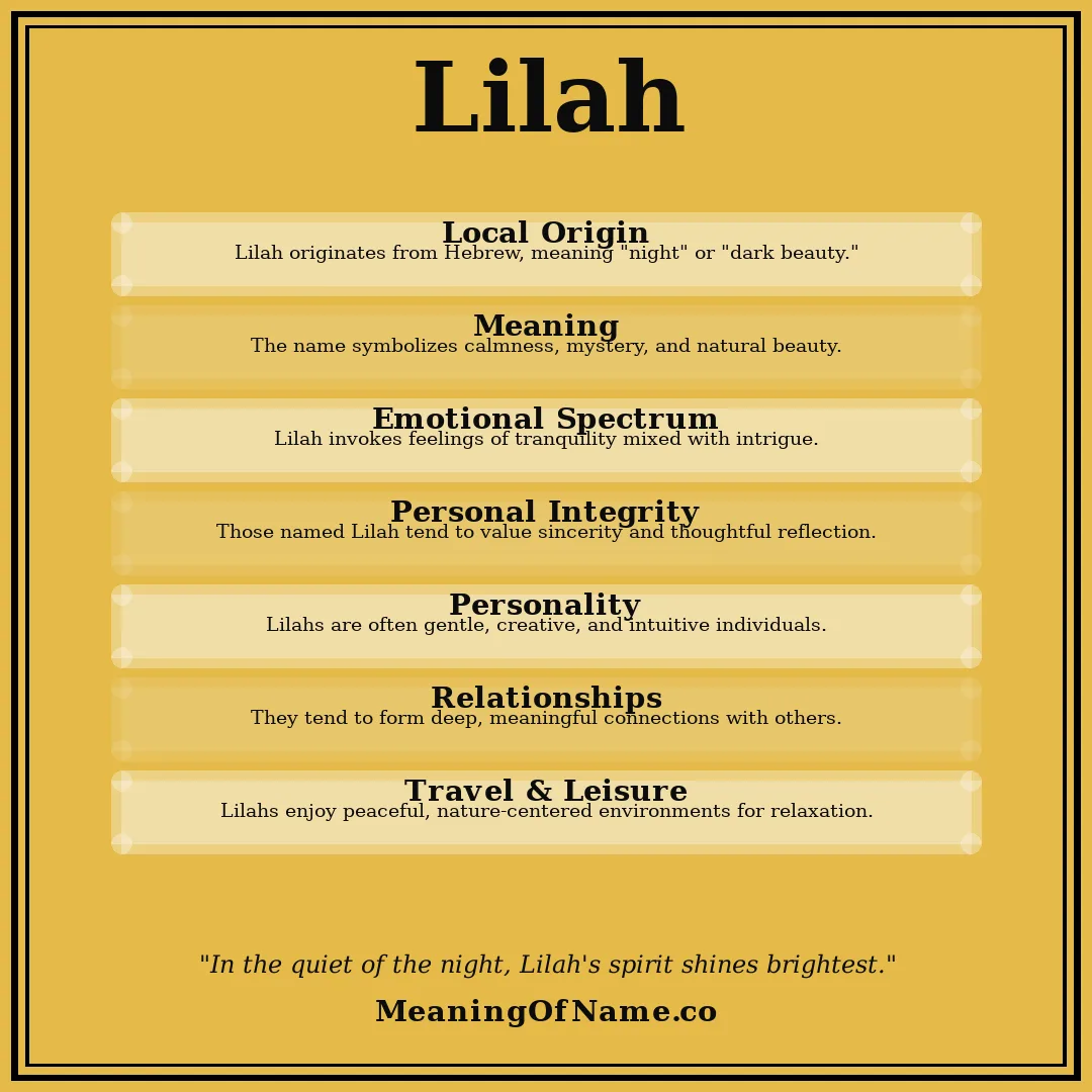 Lilah name meaning poster