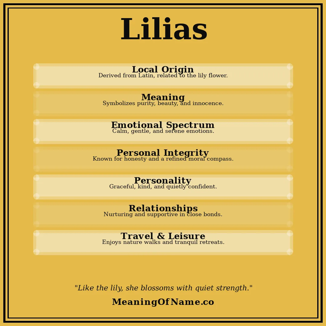 Lilias name meaning poster