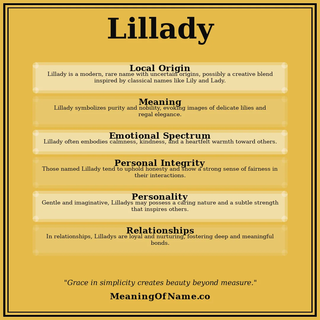 Lillady name meaning poster