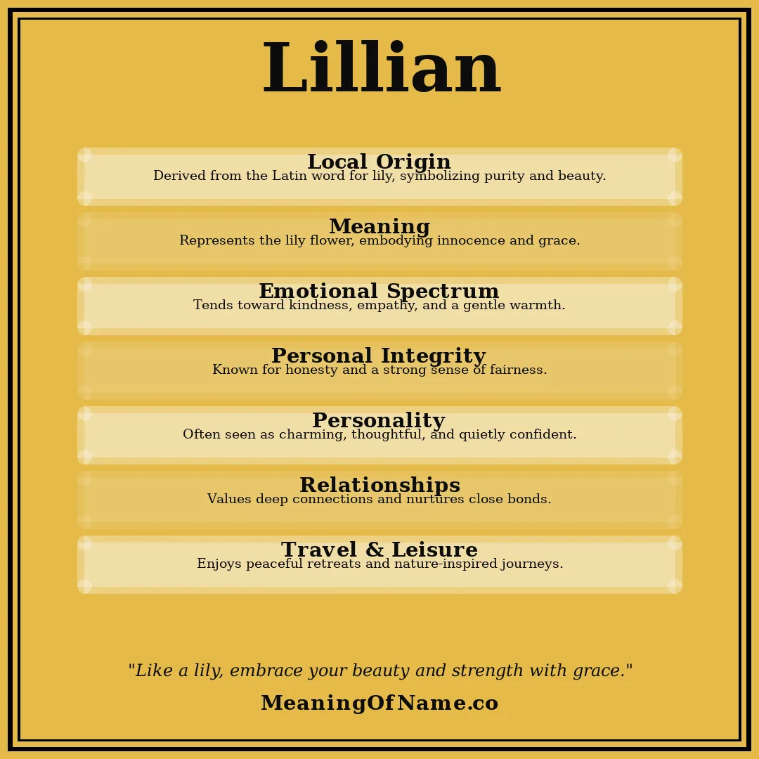 Lillian name meaning poster