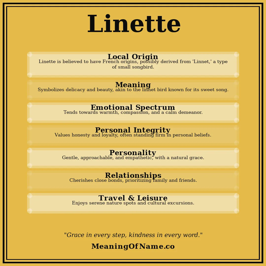 Linette name meaning poster