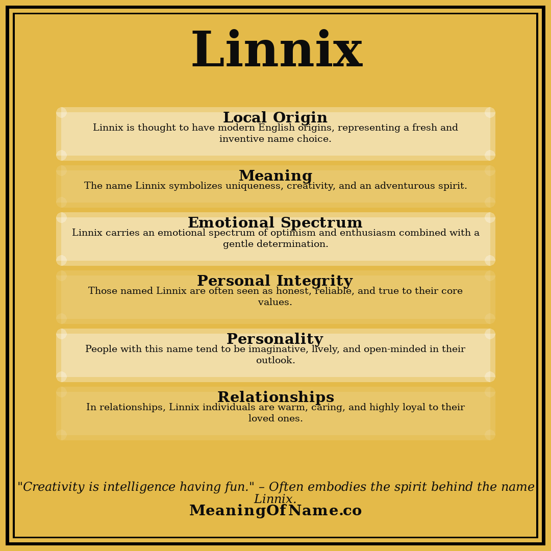 Linnix name meaning poster