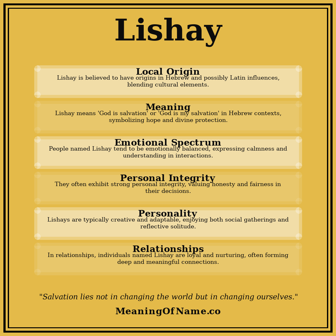 Lishay name meaning poster