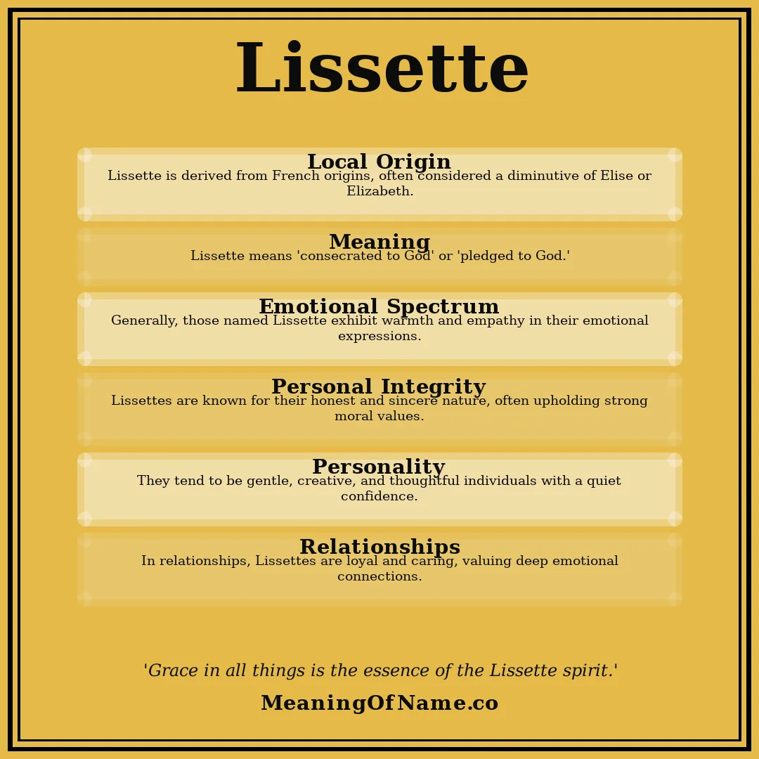 Lissette name meaning poster