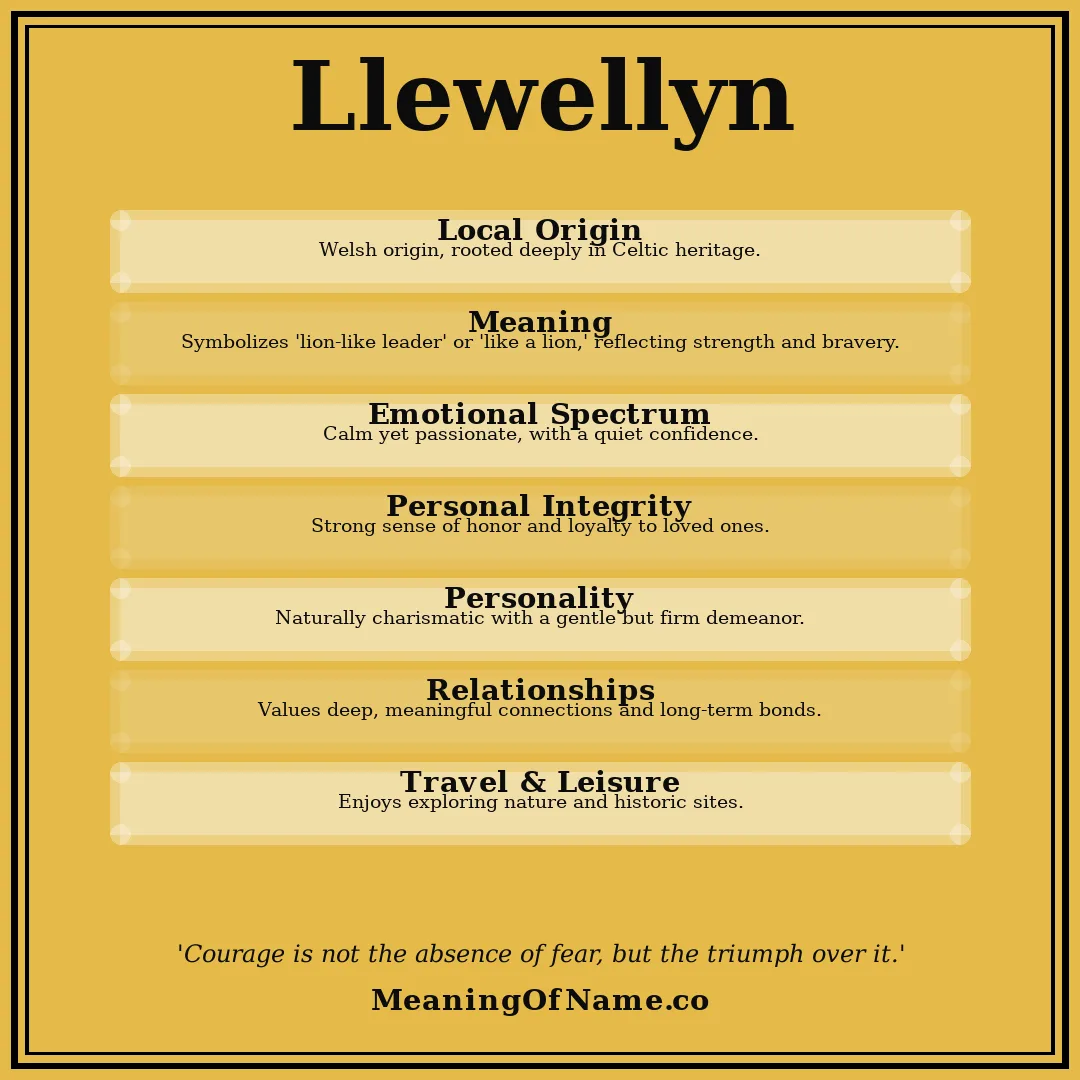 Llewellyn name meaning poster