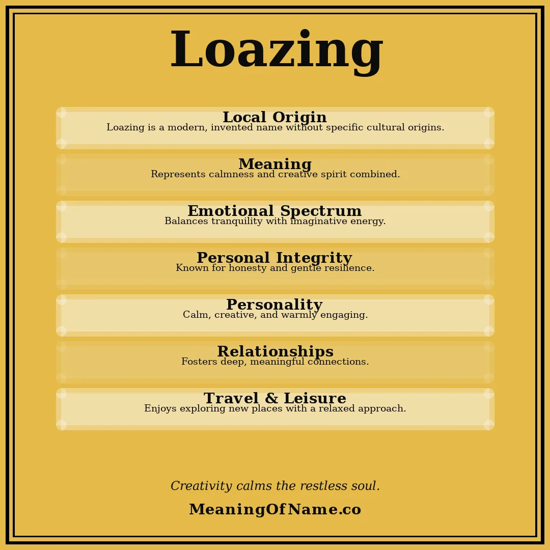 Loazing name meaning poster