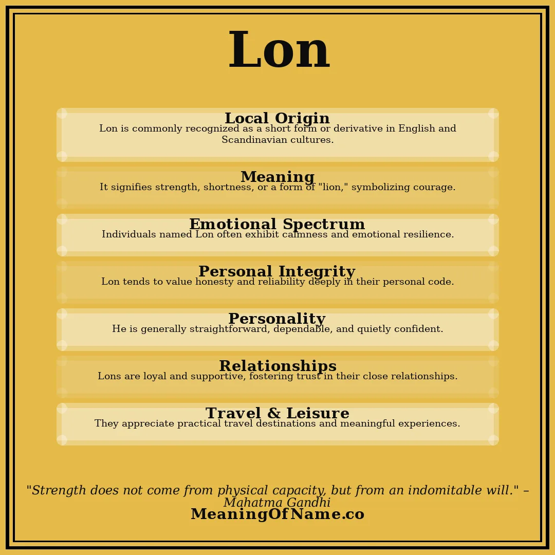 Lon name meaning poster