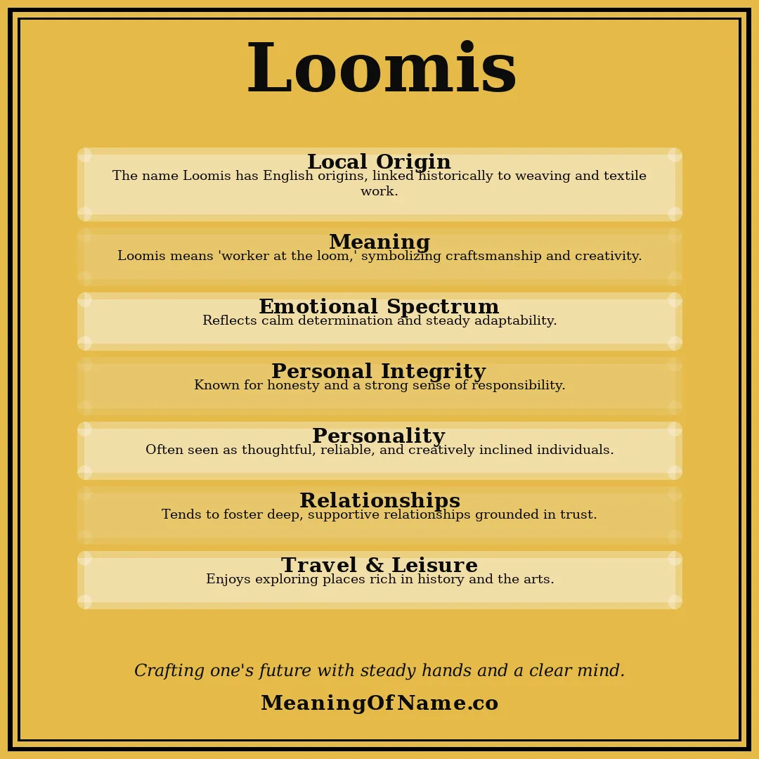 Loomis name meaning poster