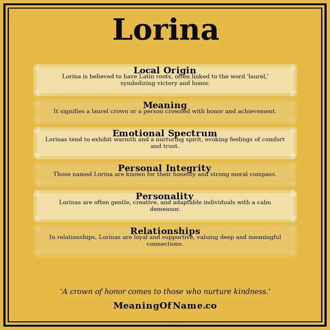 Lorina name meaning poster