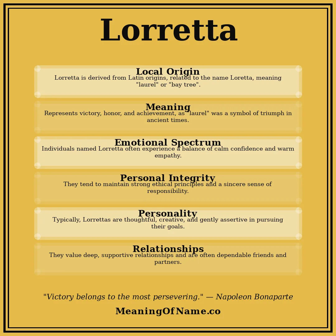 Lorretta name meaning poster