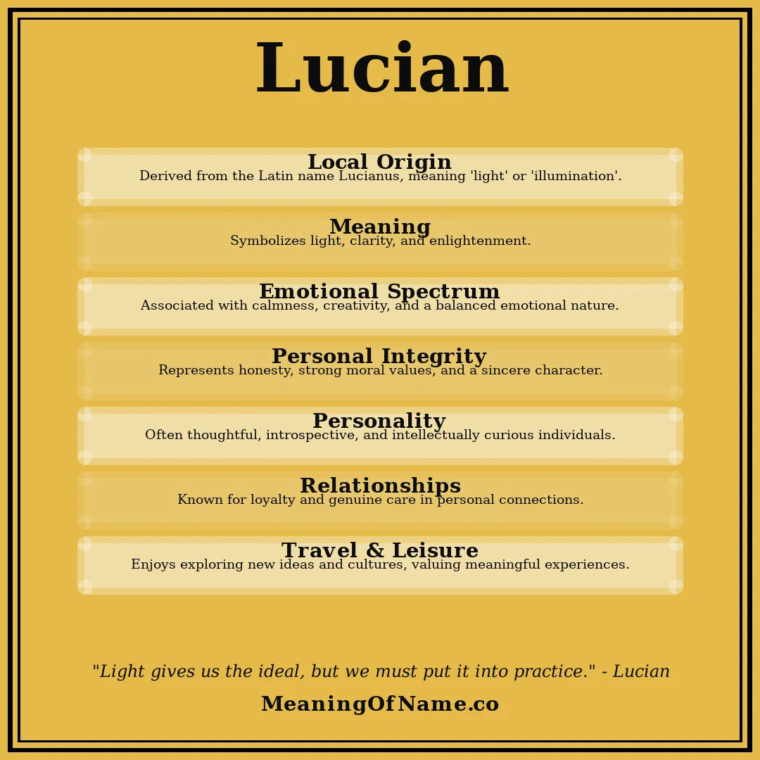 Lucian name meaning poster