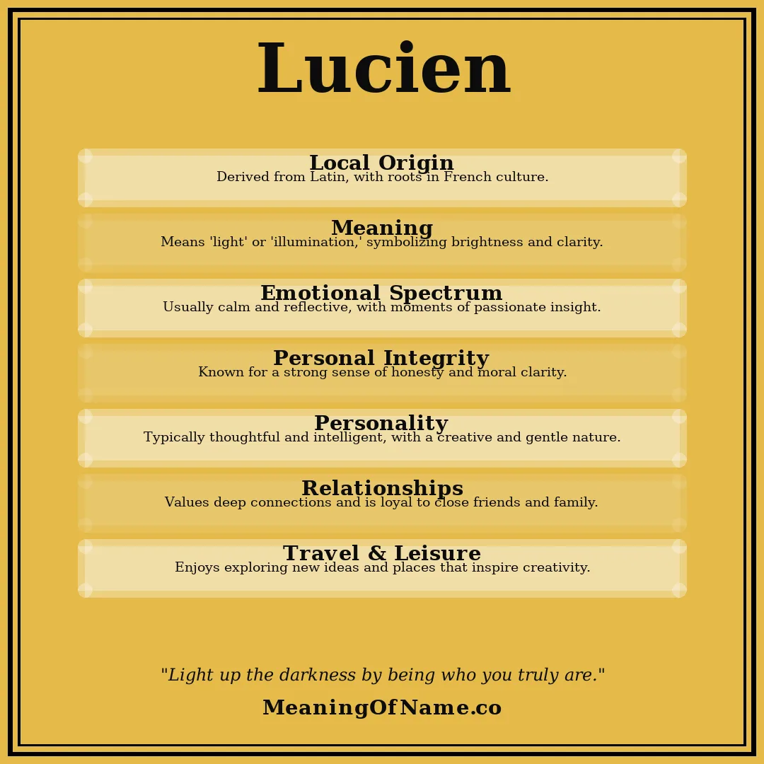 Lucien name meaning poster