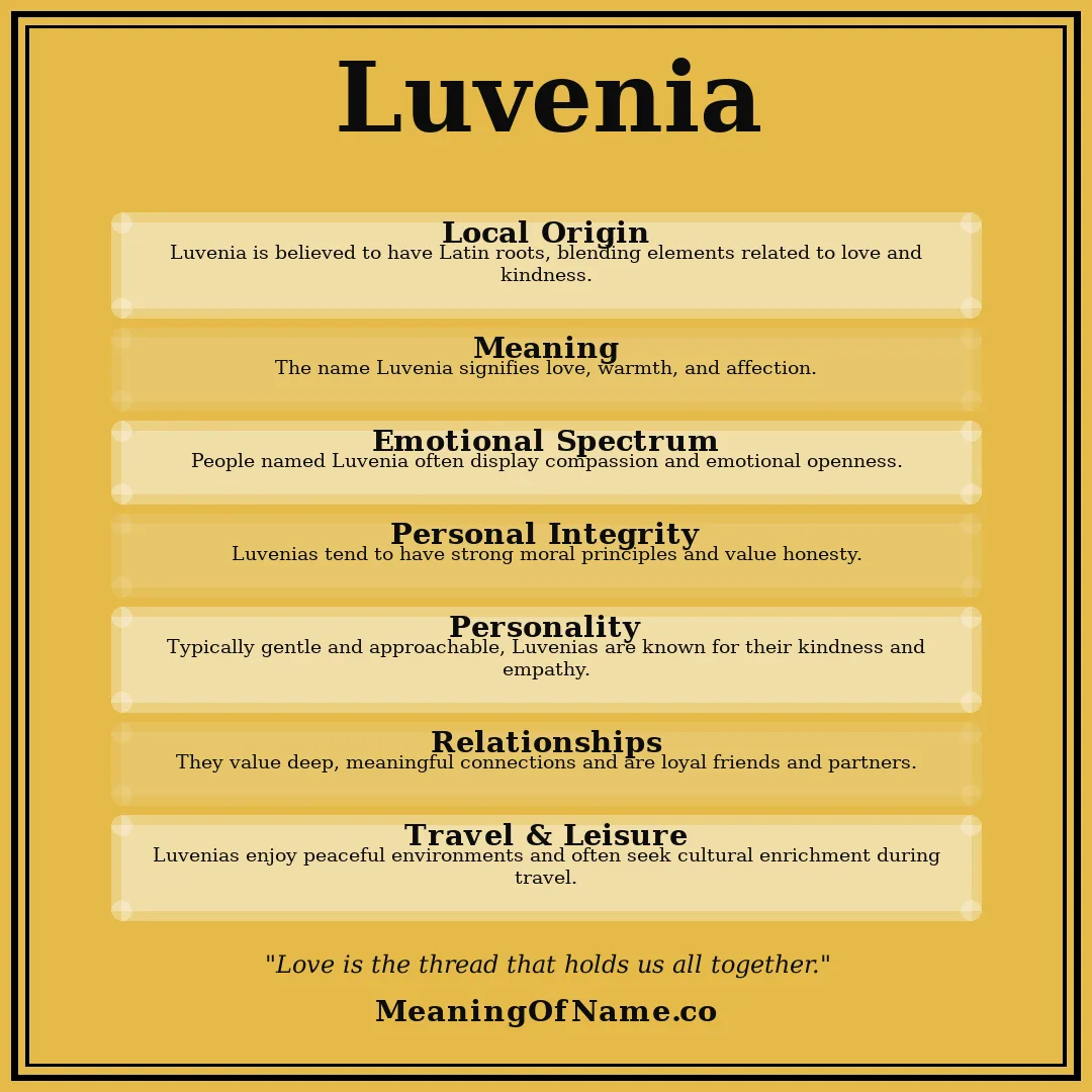 Luvenia name meaning poster