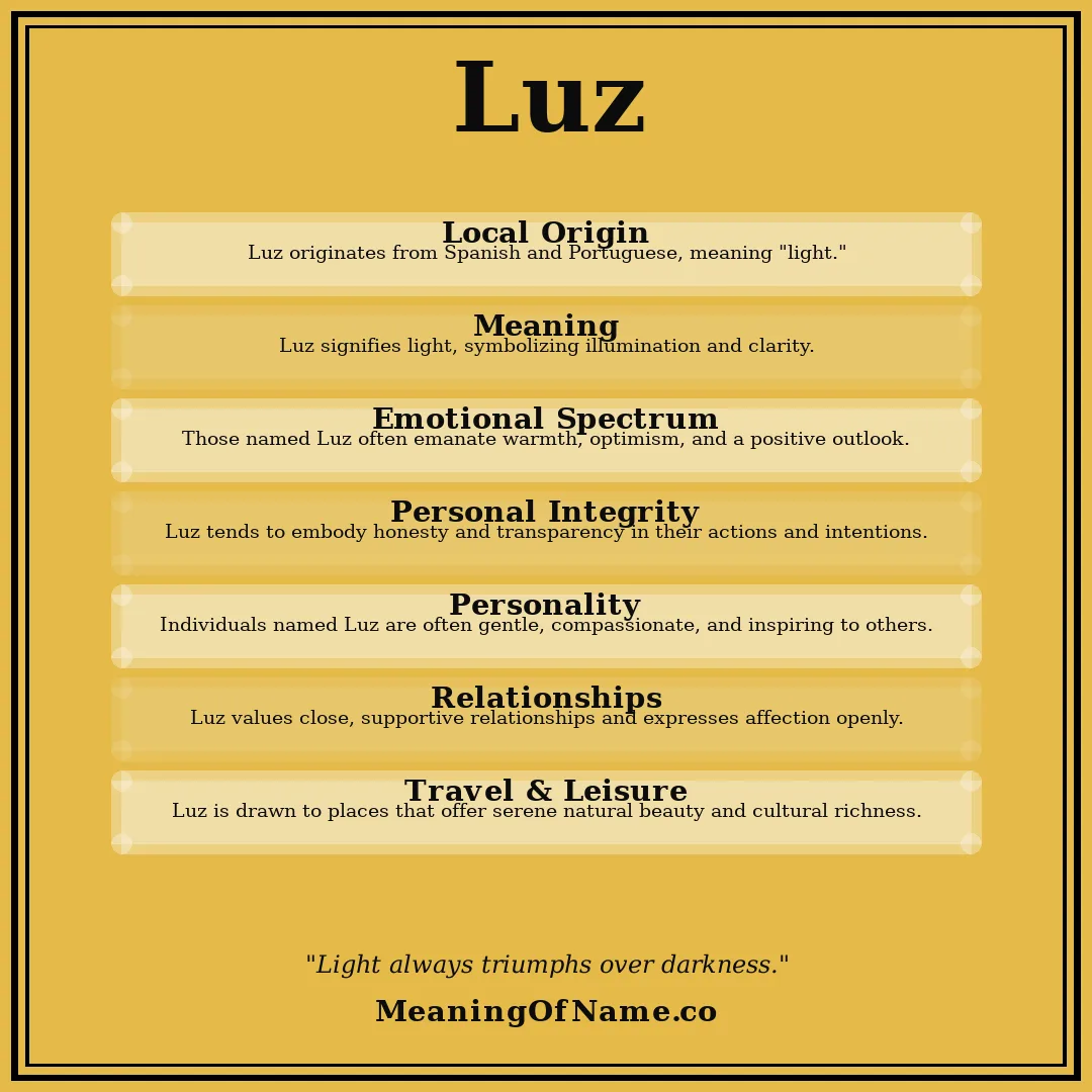 Luz name meaning poster