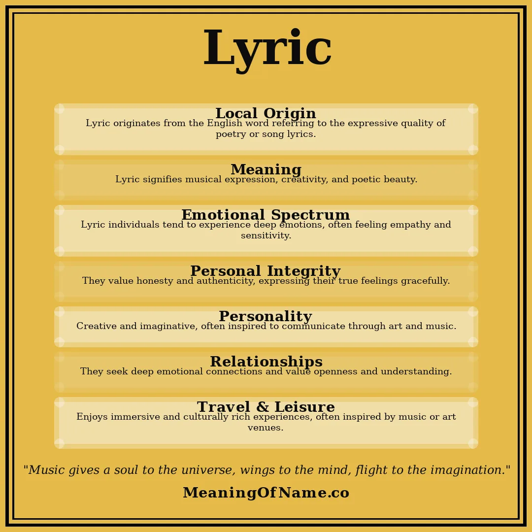 Lyric name meaning poster