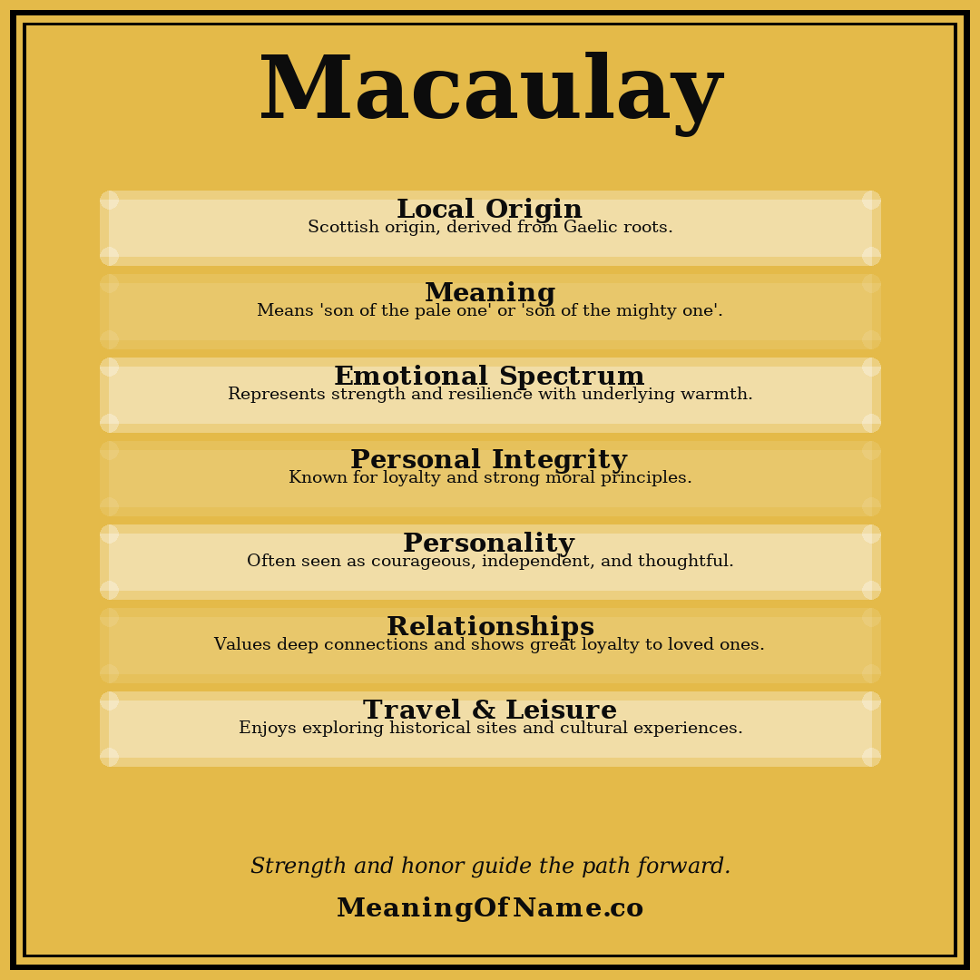 Macaulay name meaning poster