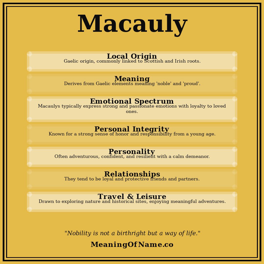Macauly name meaning poster