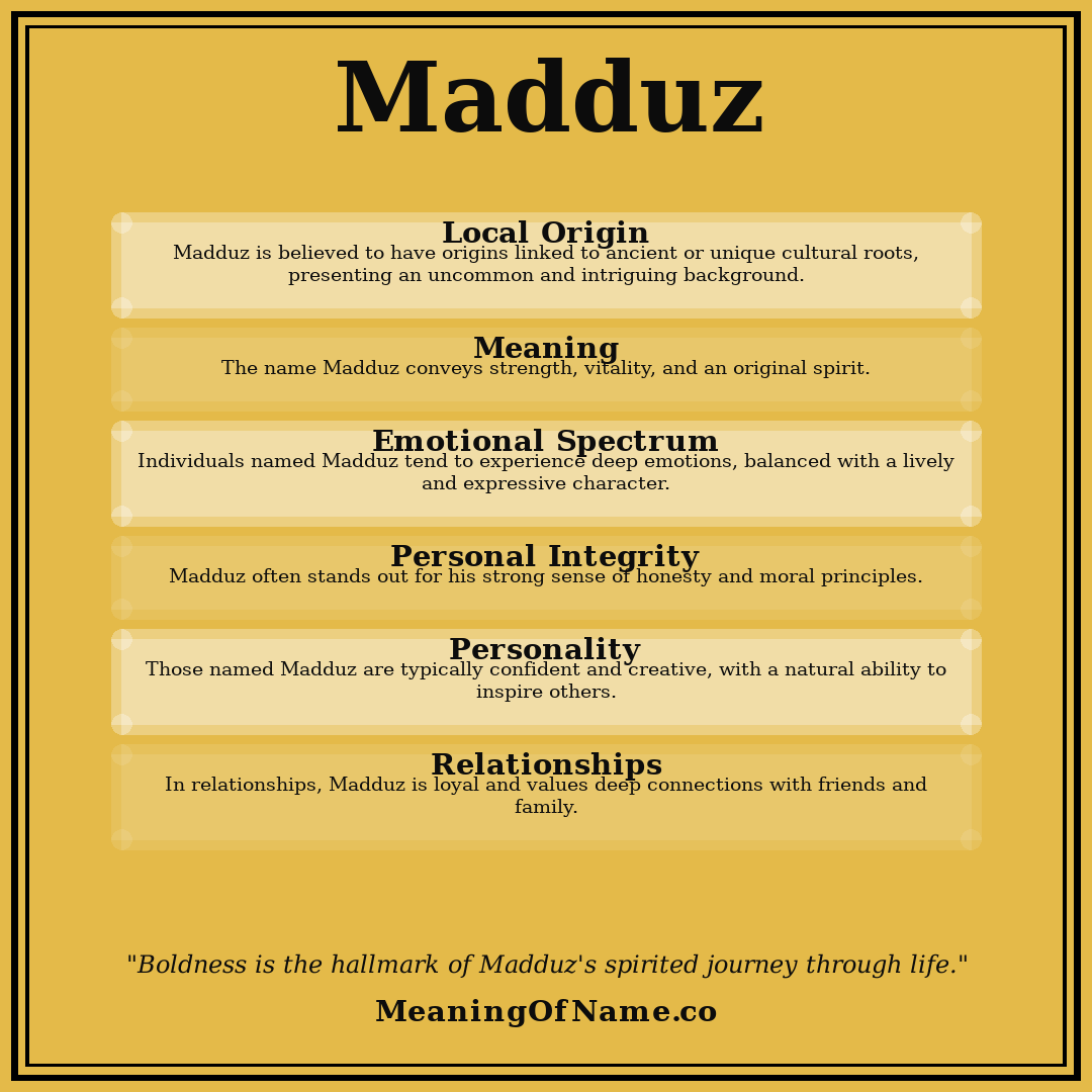 Madduz name meaning poster