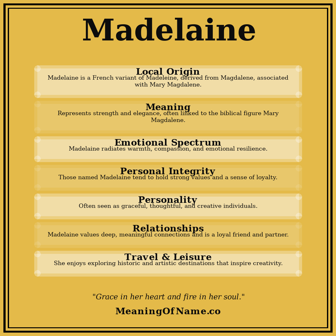 Madelaine name meaning poster