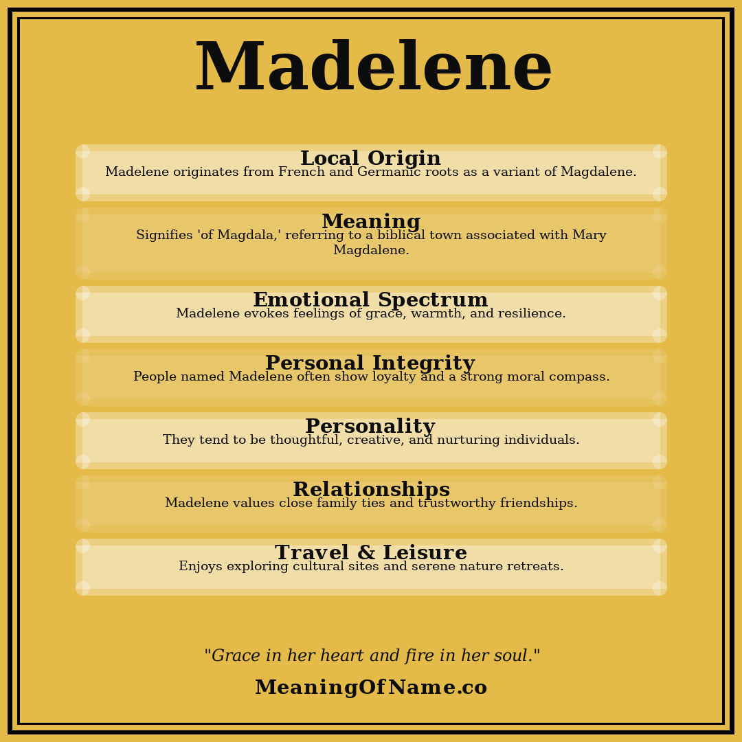 Madelene name meaning poster