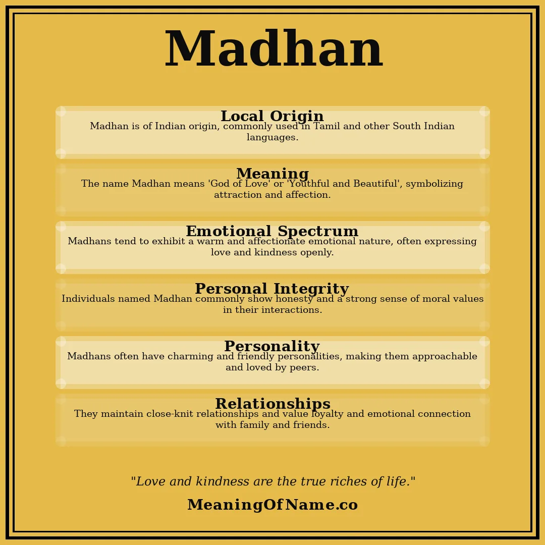 Madhan name meaning poster
