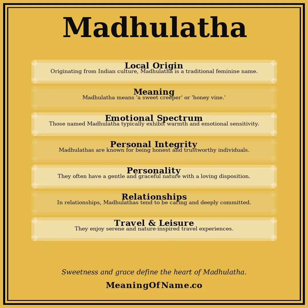 Madhulatha name meaning poster
