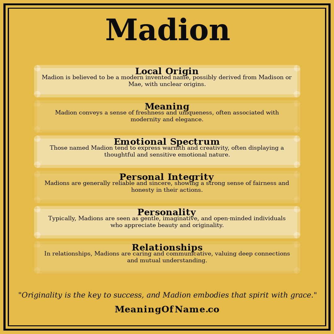 Madion name meaning poster