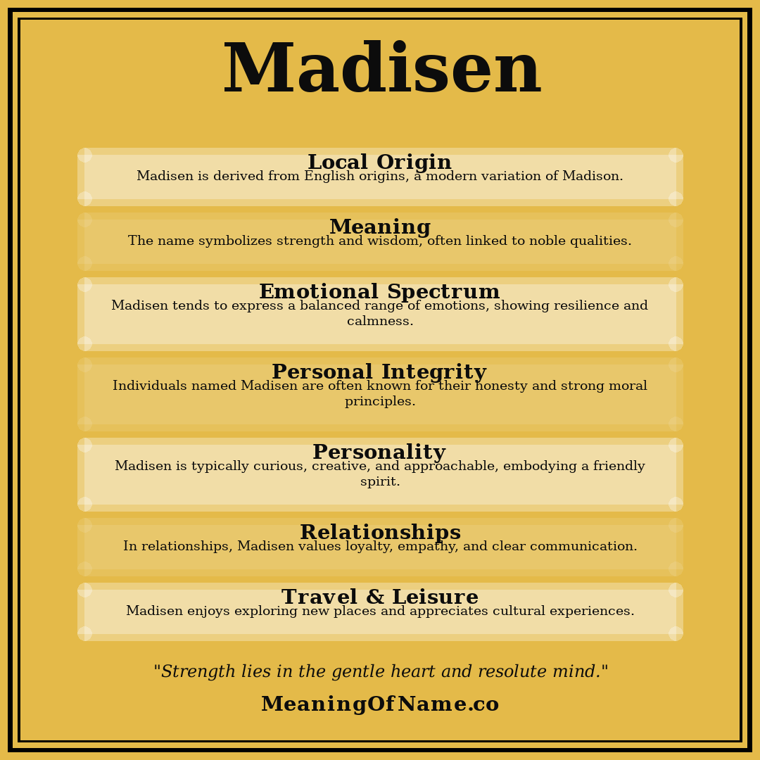 Madisen name meaning poster