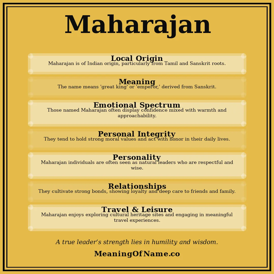 Maharajan name meaning poster