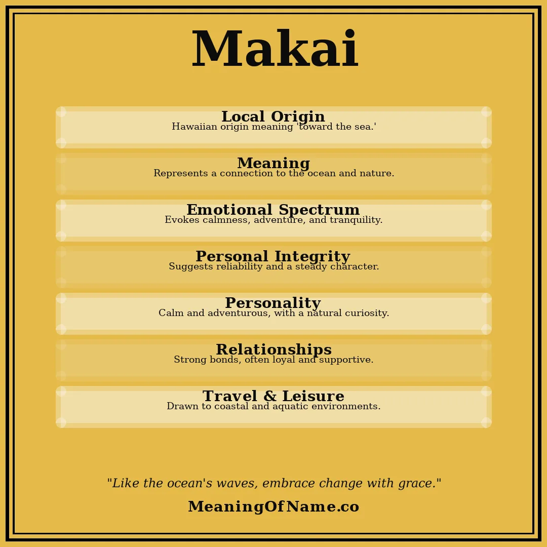 Makai name meaning poster
