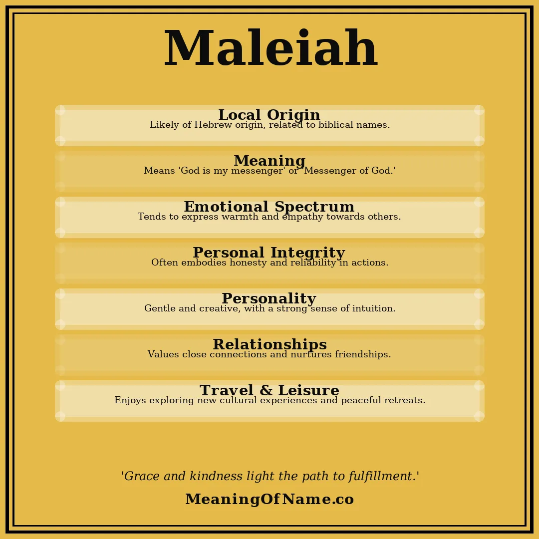 Maleiah name meaning poster